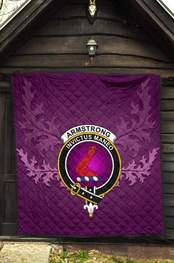 Armstrong Modern Clan Quilt, Scottish Tartan Armstrong Modern Clans Quilt Violet Style - Image 5