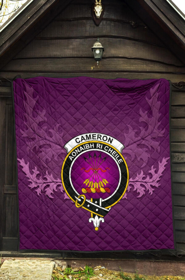 Cameron of Lochiel Ancient Clan Quilt, Scottish Tartan Cameron of Lochiel Ancient Clans Quilt Violet Style - Image 5