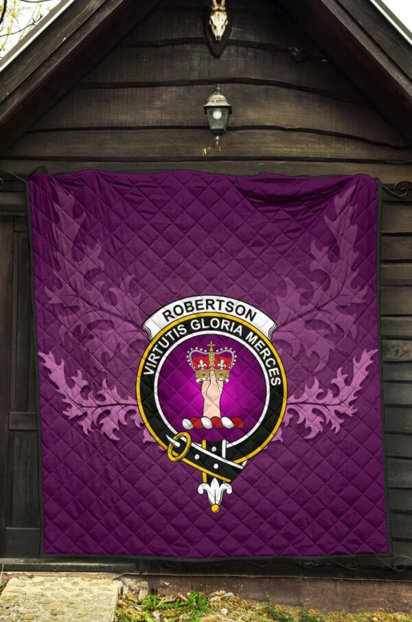 Robertson Hunting Modern Clan Quilt, Scottish Tartan Robertson Hunting Modern Clans Quilt Violet Style - Image 5