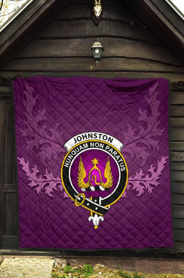 Johnston Modern Clan Quilt, Scottish Tartan Johnston Modern Clans Quilt Violet Style - Image 5