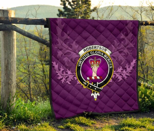 Robertson Hunting Modern Clan Quilt, Scottish Tartan Robertson Hunting Modern Clans Quilt Violet Style - Image 8