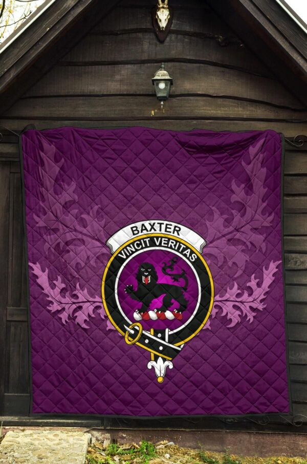 Baxter Clan Quilt, Scottish Tartan Baxter Clans Quilt Violet Style - Image 5