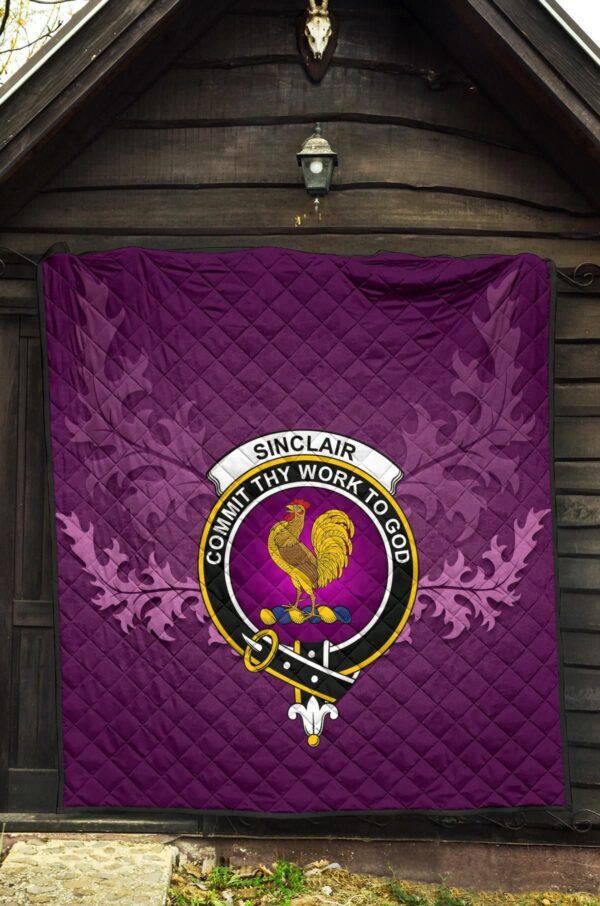 Sinclair Ancient Clan Quilt, Scottish Tartan Sinclair Ancient Clans Quilt Violet Style - Image 5