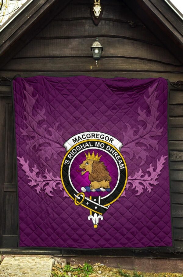 MacGregor Hunting Ancient Clan Quilt, Scottish Tartan MacGregor Hunting Ancient Clans Quilt Violet Style - Image 5