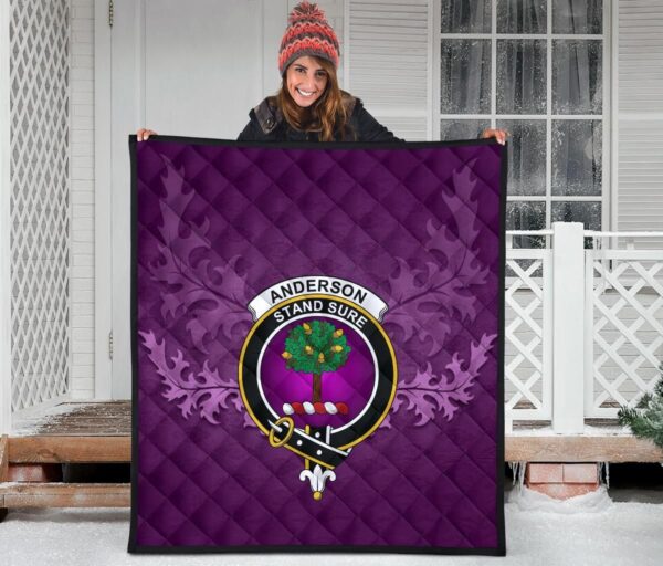 Anderson Ancient Clan Quilt, Scottish Tartan Anderson Ancient Clans Quilt Violet Style - Image 3