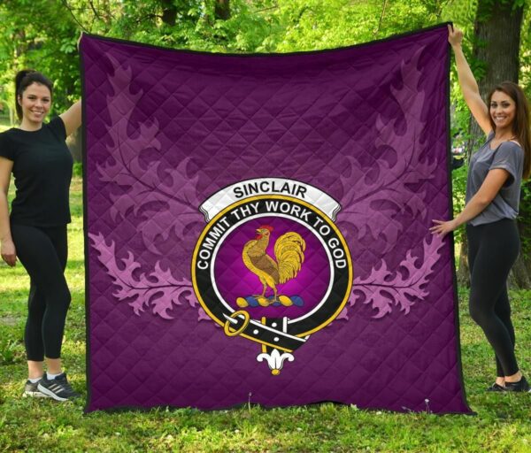 Sinclair Ancient Clan Quilt, Scottish Tartan Sinclair Ancient Clans Quilt Violet Style