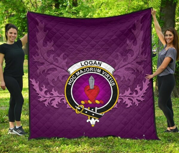 Logan Ancient Clan Quilt, Scottish Tartan Logan Ancient Clans Quilt Violet Style