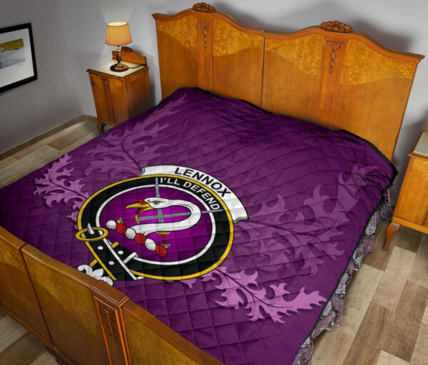 Lennox Modern Clan Quilt, Scottish Tartan Lennox Modern Clans Quilt Violet Style - Image 11