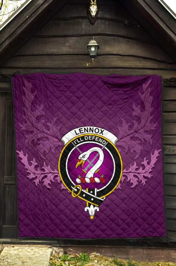 Lennox Modern Clan Quilt, Scottish Tartan Lennox Modern Clans Quilt Violet Style - Image 5