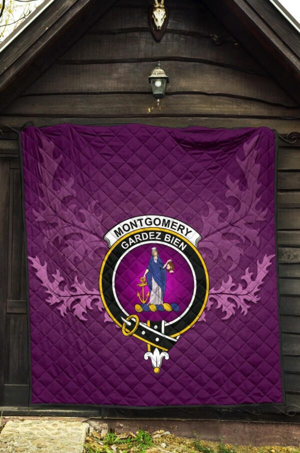 Montgomery Ancient Clan Quilt, Scottish Tartan Montgomery Ancient Clans Quilt Violet Style - Image 5