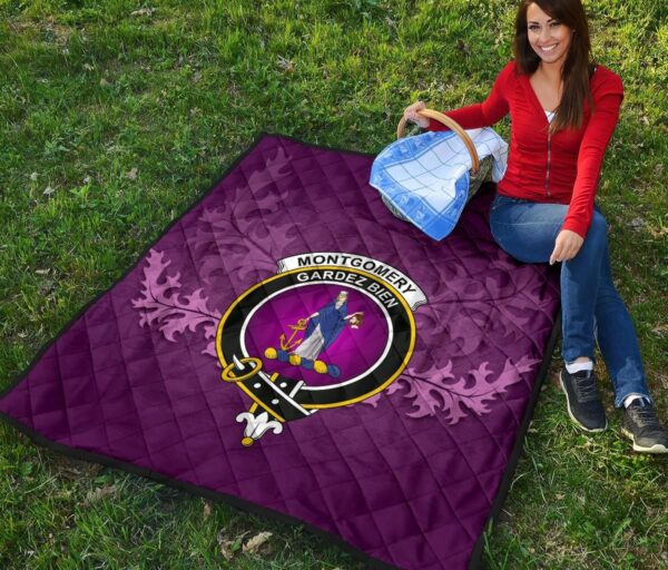 Montgomery Ancient Clan Quilt, Scottish Tartan Montgomery Ancient Clans Quilt Violet Style - Image 6