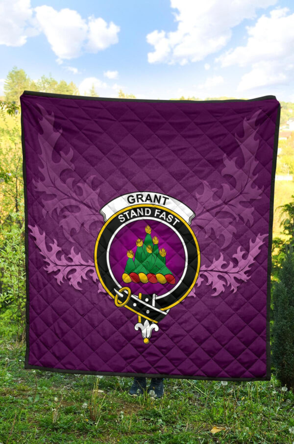 Grant Ancient Clan Quilt, Scottish Tartan Grant Ancient Clans Quilt Violet Style - Image 4