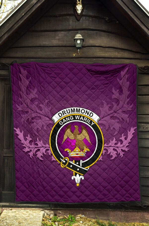 Drummond of Strathallan Clan Quilt, Scottish Tartan Drummond of Strathallan Clans Quilt Violet Style - Image 5