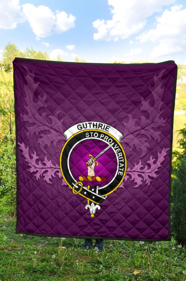 Guthrie Ancient Clan Quilt, Scottish Tartan Guthrie Ancient Clans Quilt Violet Style - Image 4