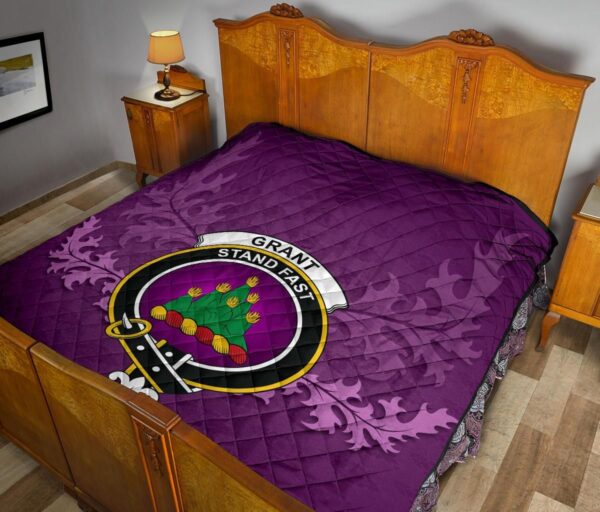 Grant Ancient Clan Quilt, Scottish Tartan Grant Ancient Clans Quilt Violet Style - Image 11