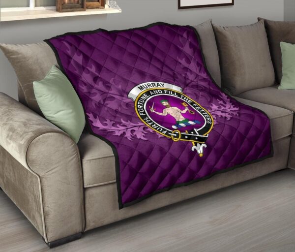 Murray of Atholl Modern Clan Quilt, Scottish Tartan Murray of Atholl Modern Clans Quilt Violet Style - Image 9