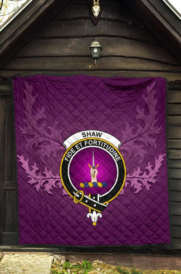 Shaw Green Modern Clan Quilt, Scottish Tartan Shaw Green Modern Clans Quilt Violet Style - Image 5