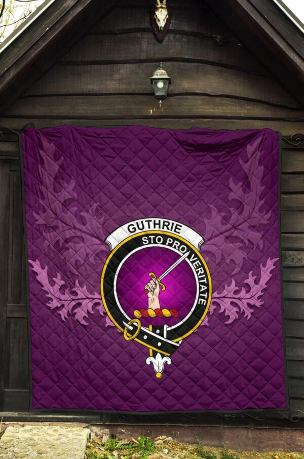 Guthrie Ancient Clan Quilt, Scottish Tartan Guthrie Ancient Clans Quilt Violet Style - Image 5