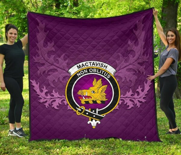 MacTavish Modern Clan Quilt, Scottish Tartan MacTavish Modern Clans Quilt Violet Style