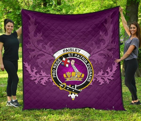 Paisley District Clan Quilt, Scottish Tartan Paisley District Clans Quilt Violet Style