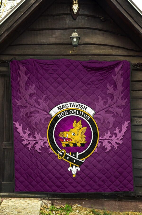 MacTavish Modern Clan Quilt, Scottish Tartan MacTavish Modern Clans Quilt Violet Style - Image 5