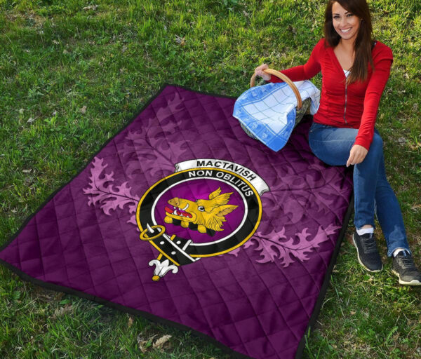 MacTavish Modern Clan Quilt, Scottish Tartan MacTavish Modern Clans Quilt Violet Style - Image 6