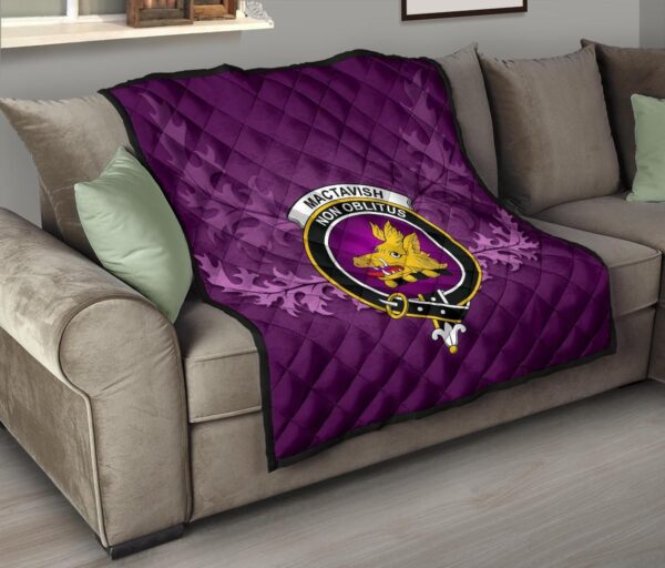 MacTavish Modern Clan Quilt, Scottish Tartan MacTavish Modern Clans Quilt Violet Style - Image 9