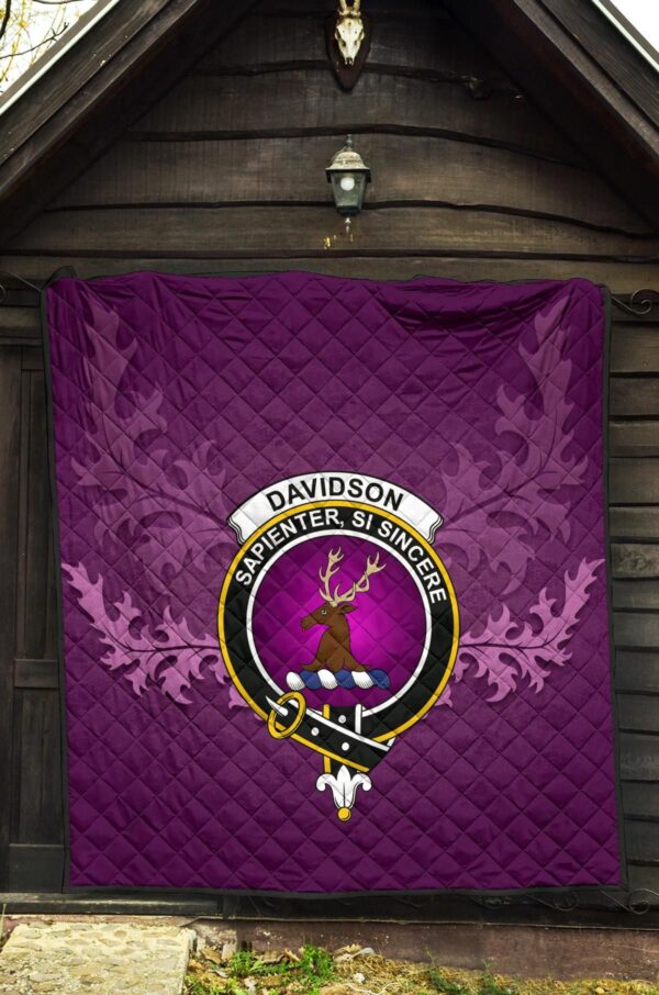 Davidson Modern Clan Quilt, Scottish Tartan Davidson Modern Clans Quilt Violet Style - Image 5