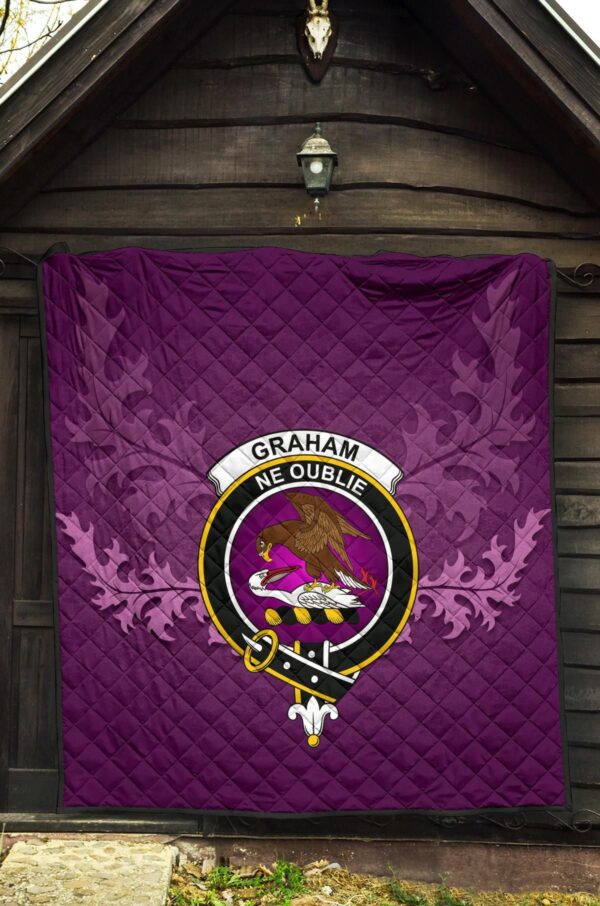 Graham of Menteith Weathered Clan Quilt, Scottish Tartan Graham of Menteith Weathered Clans Quilt Violet Style - Image 5