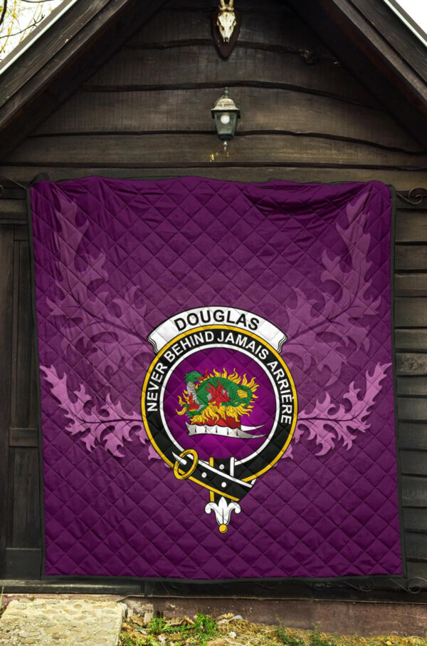 Douglas Grey Modern Clan Quilt, Scottish Tartan Douglas Grey Modern Clans Quilt Violet Style - Image 5