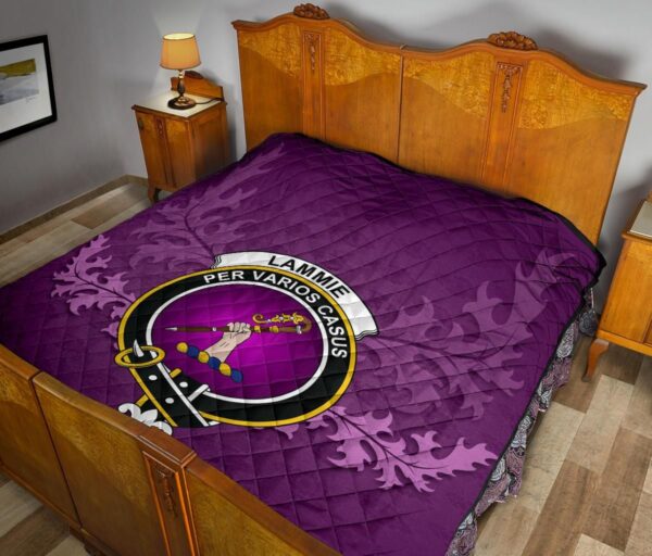 Lamont Ancient Clan Quilt, Scottish Tartan Lamont Ancient Clans Quilt Violet Style - Image 11