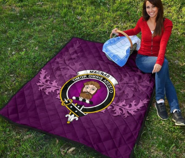 MacNab Modern Clan Quilt, Scottish Tartan MacNab Modern Clans Quilt Violet Style - Image 6