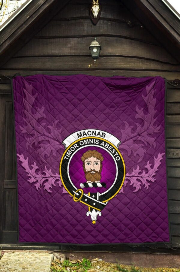 MacNab Modern Clan Quilt, Scottish Tartan MacNab Modern Clans Quilt Violet Style - Image 5