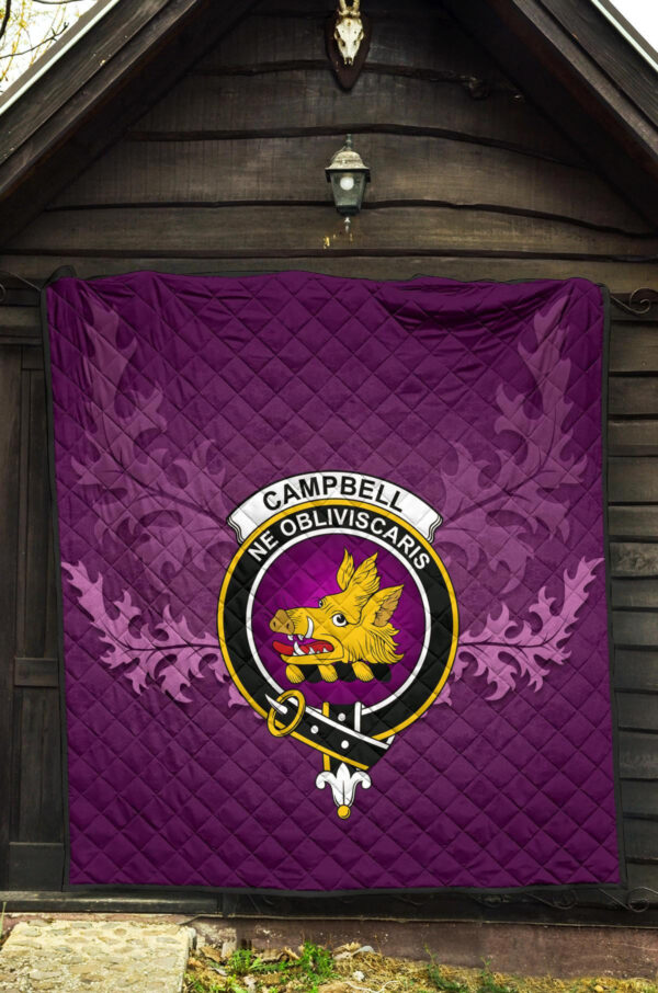 Campbell Ancient 02 Clan Quilt, Scottish Tartan Campbell Ancient 02 Clans Quilt Violet Style - Image 5