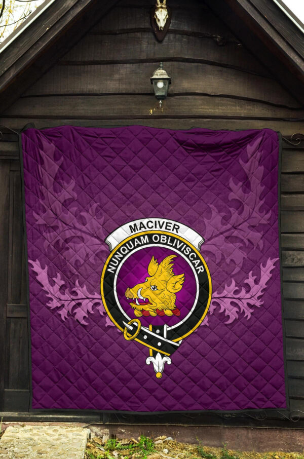 MacIver Modern Clan Quilt, Scottish Tartan MacIver Modern Clans Quilt Violet Style - Image 5