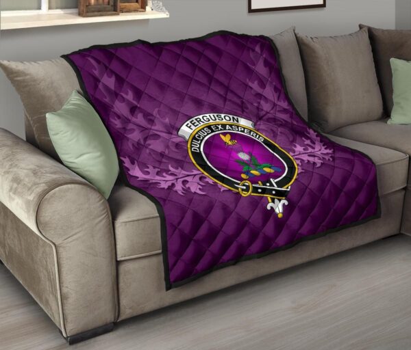 FERGUSON ANCIENT Clan Quilt, Scottish Tartan FERGUSON ANCIENT Clans Quilt Violet Style - Image 9