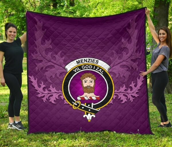 Menzies Green Ancient Clan Quilt, Scottish Tartan Menzies Green Ancient Clans Quilt Violet Style