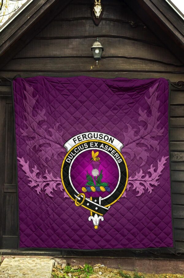 FERGUSON ANCIENT Clan Quilt, Scottish Tartan FERGUSON ANCIENT Clans Quilt Violet Style - Image 5