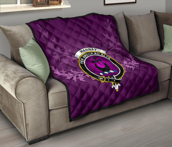 Hannay Modern Clan Quilt, Scottish Tartan Hannay Modern Clans Quilt Violet Style - Image 9