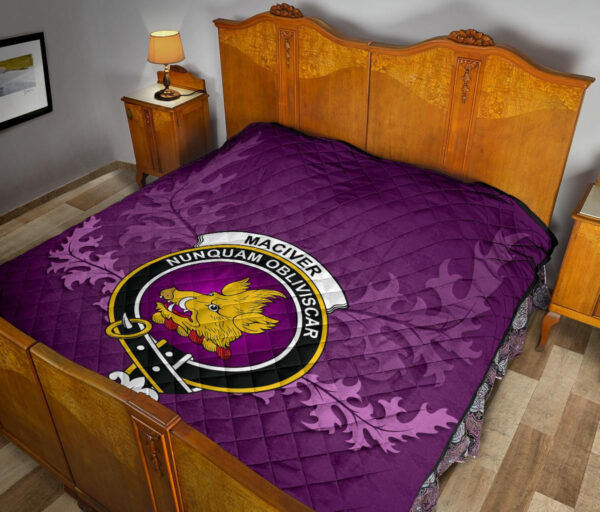 MacIver Modern Clan Quilt, Scottish Tartan MacIver Modern Clans Quilt Violet Style - Image 11