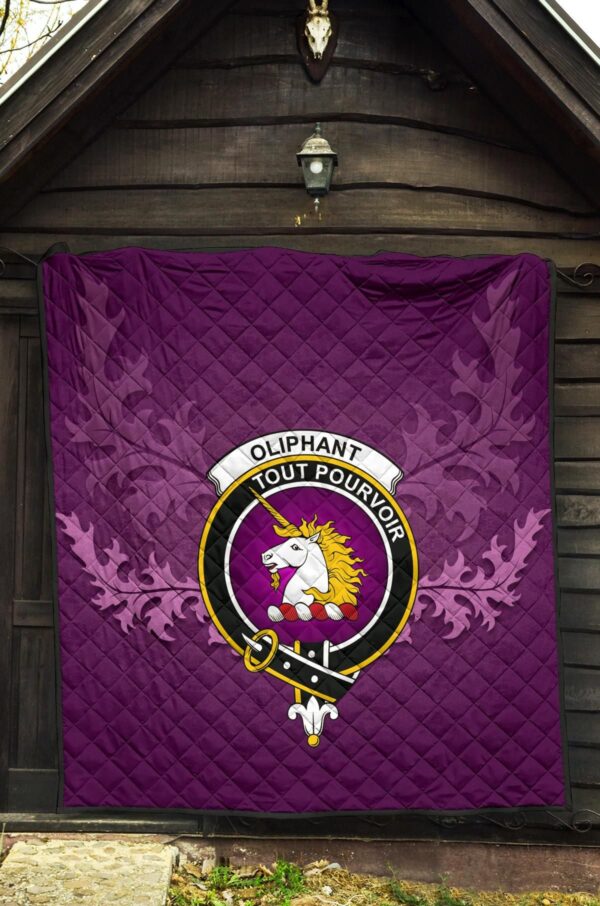 Oliphant Ancient Clan Quilt, Scottish Tartan Oliphant Ancient Clans Quilt Violet Style - Image 5