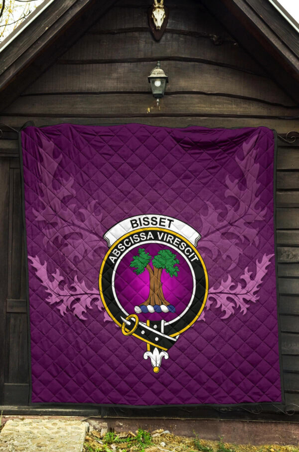 Bisset Clan Quilt, Scottish Tartan Bisset Clans Quilt Violet Style - Image 5