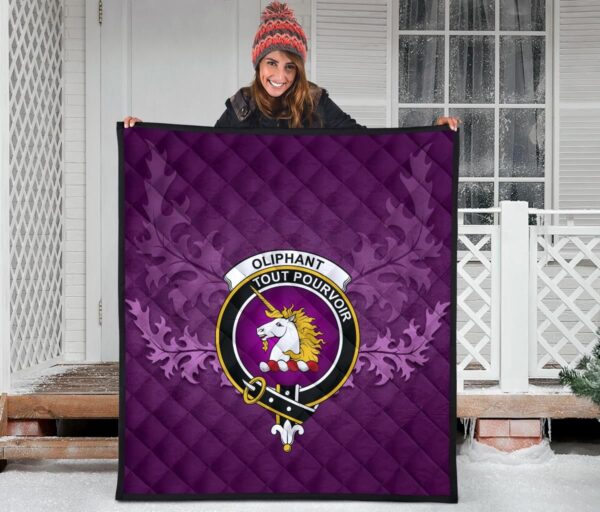 Oliphant Ancient Clan Quilt, Scottish Tartan Oliphant Ancient Clans Quilt Violet Style - Image 3