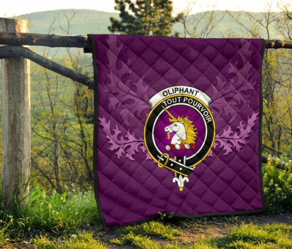 Oliphant Ancient Clan Quilt, Scottish Tartan Oliphant Ancient Clans Quilt Violet Style - Image 8