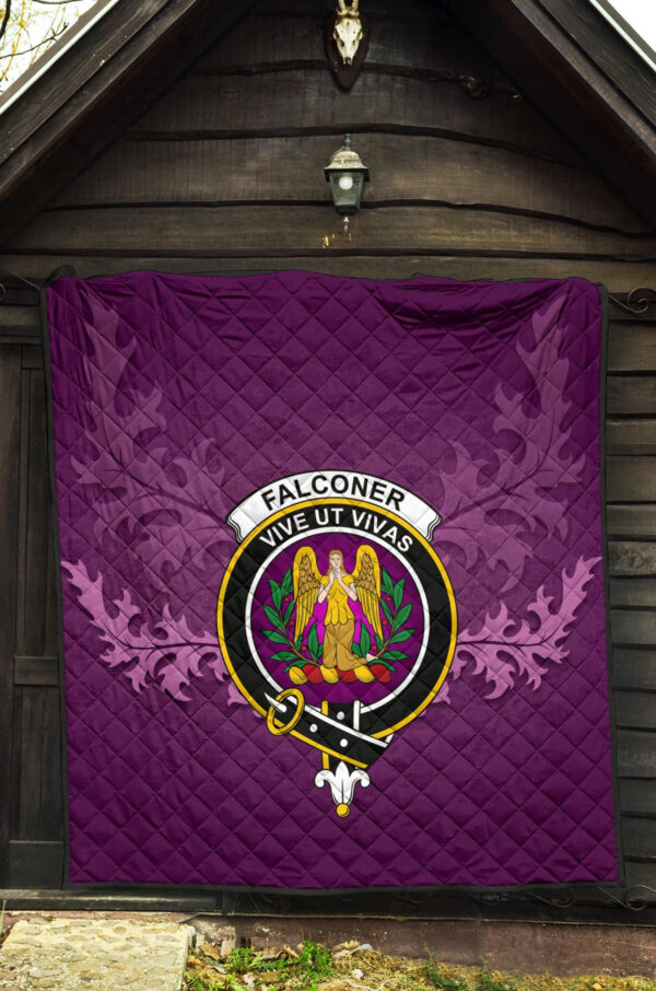 Falconer Clan Quilt, Scottish Tartan Falconer Clans Quilt Violet Style - Image 5