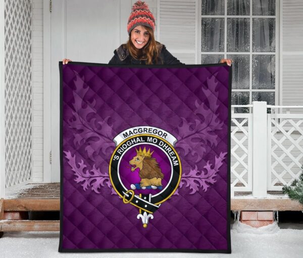 MacGregor Ancient Clan Quilt, Scottish Tartan MacGregor Ancient Clans Quilt Violet Style - Image 3