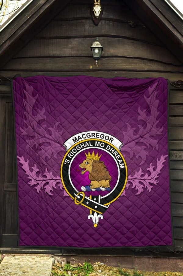 MacGregor Ancient Clan Quilt, Scottish Tartan MacGregor Ancient Clans Quilt Violet Style - Image 5