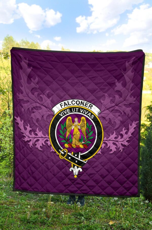 Falconer Clan Quilt, Scottish Tartan Falconer Clans Quilt Violet Style - Image 4