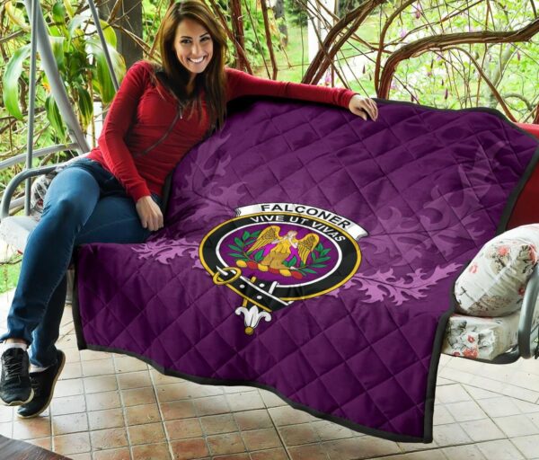 Falconer Clan Quilt, Scottish Tartan Falconer Clans Quilt Violet Style - Image 7