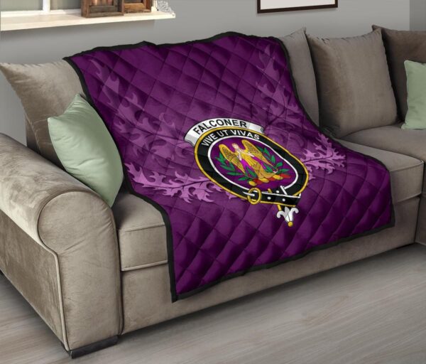 Falconer Clan Quilt, Scottish Tartan Falconer Clans Quilt Violet Style - Image 9